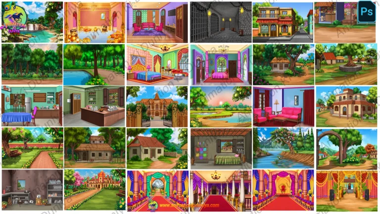 30 Mega 2D Animated Background Bundle - Complete Story Kit (Palace, Hospital, School, Market)