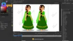 Beautiful Green Suit Girl (Gopi) – Fully Rigged Character with Floral Hairstyle - Image 8