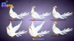 Rich White Bird / Royal Pigeon Character – Fully Animated for Adobe Animate CC (Kabootar Rani) - Image 2