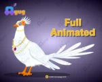 Rich White Bird / Royal Pigeon Character – Fully Animated for Adobe Animate CC (Kabootar Rani)