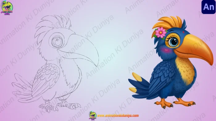 Beautiful Blue Female Bird – 2D Character with Full Animation Pack ...