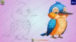 Animated Kingfisher Bird Character Pack - 6 Actions (Talking, Walking, Flying, Sleeping) - Image 3