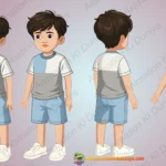 Cute Indian Little Boy Character