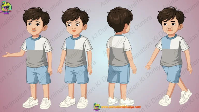 Cute Indian Little Boy Character