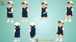 Stylish Little Boy with Cap - Full Character Sheet (Multiple Poses & Views)