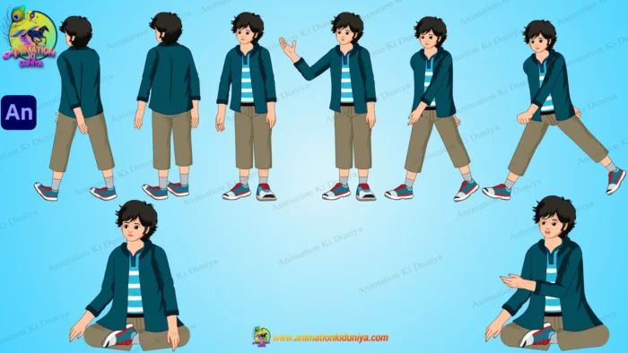 Animation Rig Boy Premium 2D Boy Character Rig for Adobe Animate – Toonyug Animation