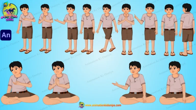 Indian Boy Character Rig for Adobe Animate | Namaste & Praying Poses | 2D Animation Asset
