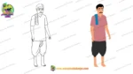 Indian Village Man 2D Character Rig - Professional Farmer Rig for Adobe Animate - Image 3