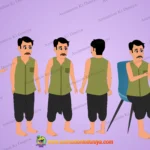 Indian Village Man Character - 2D Animation Character Rig