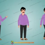 Indian Man in Shirt & Trousers - 2D Animation Character