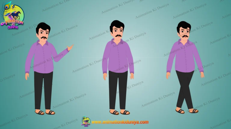 Indian Man in Shirt & Trousers - 2D Animation Character