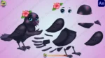 2D Female Crow Character Pack - Fully Rigged with 6 Animations (Animate CC) - Image 2