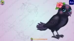 2D Female Crow Character Pack - Fully Rigged with 6 Animations (Animate CC) - Image 3