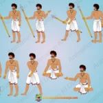 Indian Warrior/Dacoit 2D Character Asset | Spear Weapon & Traditional Attire