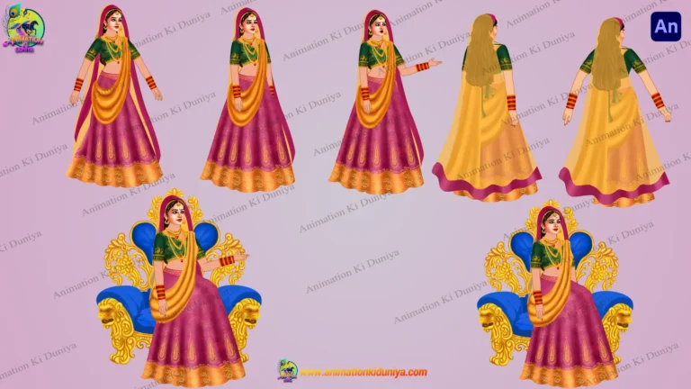 Indian Bride (Dulhan) 2D Animated Character Rig for Adobe Animate