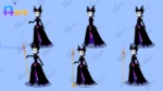 Fairytale Witch Character – Evil Queen / Sorceress with Professional Walk Cycle (Available in Animated .FLA)