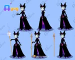 Fairytale Witch Character – Evil Queen / Sorceress with Professional Walk Cycle (Available in Animated .FLA) - Image 2