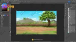 Indian Village Farm Ground Background – Field Boundary with Tree & Mud Wall (Available in Animated .FLA & Static .PSD) - Image 2