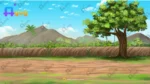 Indian Village Farm Ground Background – Field Boundary with Tree & Mud Wall (Available in Animated .FLA & Static .PSD)
