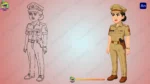 Indian Female Police Officer Character Set - 2D Animation Ready - Image 3