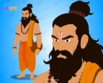 Fit Rishi Muni (Warrior Sage) – Muscular Saint with Kamandal & Rudraksha