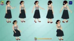 Modern Indian Girl with Glasses - Urban 2D Character