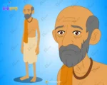 Gothu Kaka (Poor Old Man) – Fully Rigged Village Character for Adobe Animate