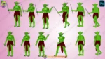 Mythological Green Goblin Warrior - 2D Horror Character Asset