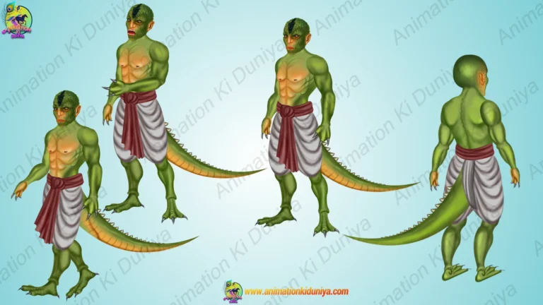Lizard Man Horror Character - 2D Rigged Monster Set (Adobe Animate Compatible)