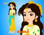 Radha Kid (Little Radha) – Divine Gopi Character in Yellow & Green Dress