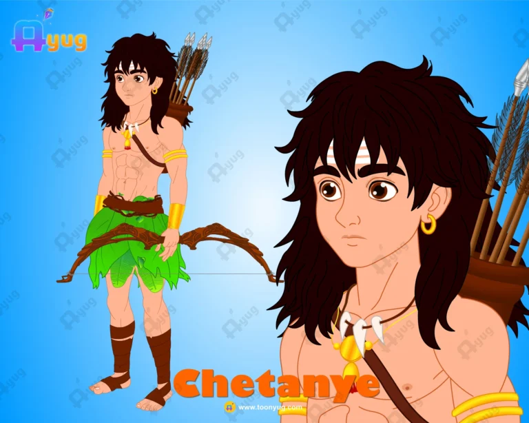 Chetanye (Jungle Kid) – Tribal Archer Boy with Bow & Arrow for Adobe Animate
