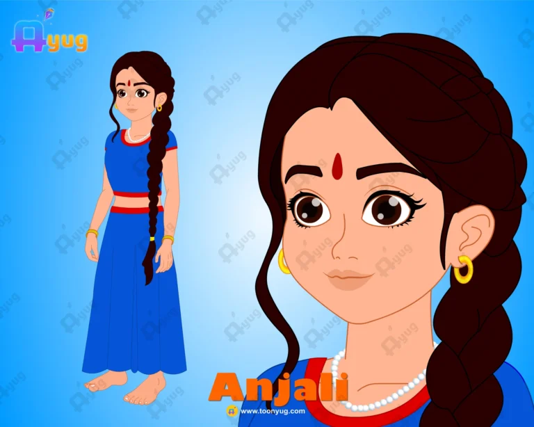 Anjali (Village Girl/Gopi) – Fully Rigged Character for Adobe Animate