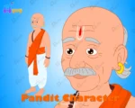 Pandit Ji (Village Priest) – Traditional Brahmin Character with Rudraksha & Tilak