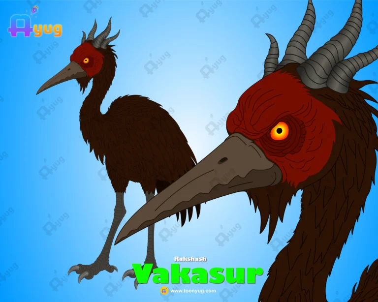 Vakasur (Crane Demon) – Giant Bird Monster with Horns & Sharp Beak
