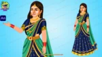 Premium Indian Lady in Traditional Lehenga - 2D Character Poses for Animation - Image 3