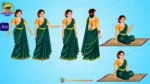 Indian Marathi Style Lady in Green Saree - 2D Character Poses for Adobe Animate