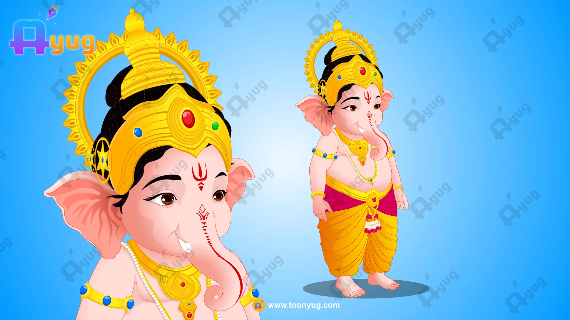 Little-Ganesh-Rigged-Thumbnail Little Ganesh / Bal Ganesha Character – Fully Rigged for Adobe Animate CC (Mythology Asset) - Image 1