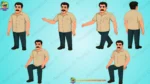 Indian Middle-Aged Man - 2D Vector Character Asset