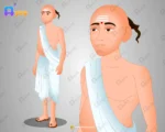 Old Brahmin (Poor Priest) – Simple Indian Sage in White Dhoti