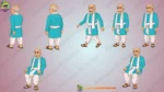 Indian Village Elder / Grandfather - 2D Character Pose Sheet
