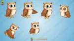Cute Cartoon Owl Character Sheet - 2D Rigged Bird for Adobe Animate