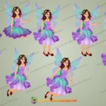 Beautiful 2D Fairy Character Sheet - Magical Pari for Adobe Animate