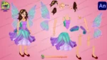 Beautiful 2D Fairy Character Sheet - Magical Pari for Adobe Animate - Image 4