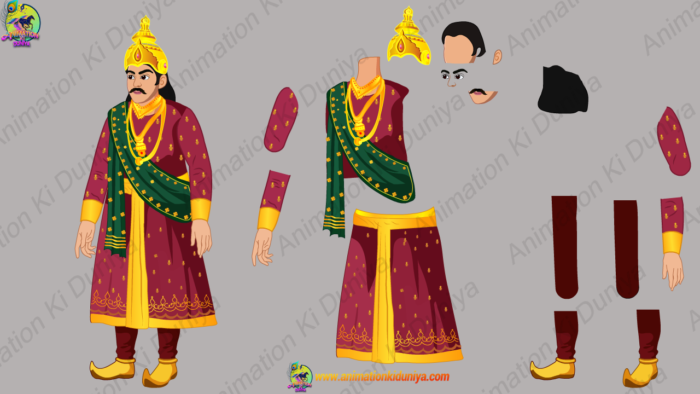 Indian Royal King (Raja) 2D Character – Toonyug Animation