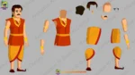 Indian Prince (Rajkumar) Character Pose Sheet for Animation - Image 3