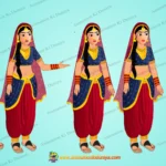 Premium 2D Princess (Rajkumari) Character for Animation | Animation Ki Duniya Asset