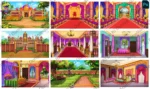 Royal Indian Palace (Rajmahal) PSD Background Bundle - 9 Premium Scenes