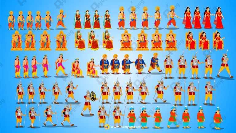 Ultimate Rajshahi Kingdom Mega Bundle – Royals, Army, Elephant & Chariot (Rigged for Animate CC)