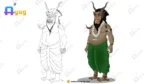 Raksash (Horned Demon) – Fat Monster Character with Skull Necklace - Image 6