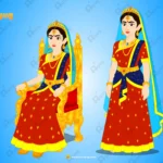 Royal Rani (Queen) – Indian Mythology Maharani Character in Red Saree